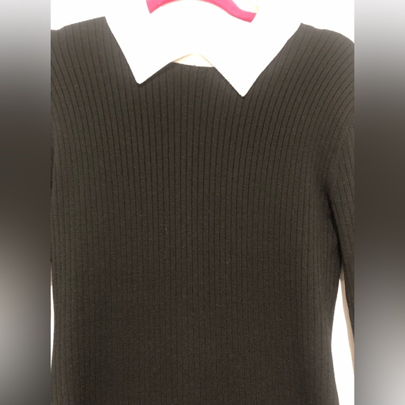 Trina Turk black sweater dress with white collar - Picture 4 of 11